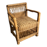Vintage rattan children's armchair