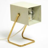 Great Mid Century metal bedside lamp with brass base by Kaiser Leuchten