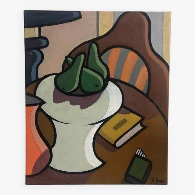 Oil painting still life by Franco Prayer (1924) 60x50 cm