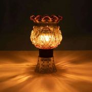 Lampe de table Vintage en verre coloré suédois, lampe de table en verre