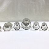 Set of crystal and silver vials