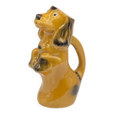 Pitcher / jug Dog / ceramic dachshund / slip / vintage