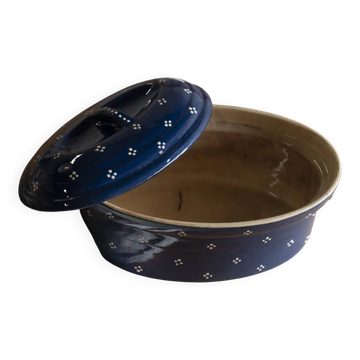 Grande terrine alsacienne en terre cuite « Myosotis »