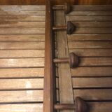 Old coat rack with 4 vintage wooden hooks