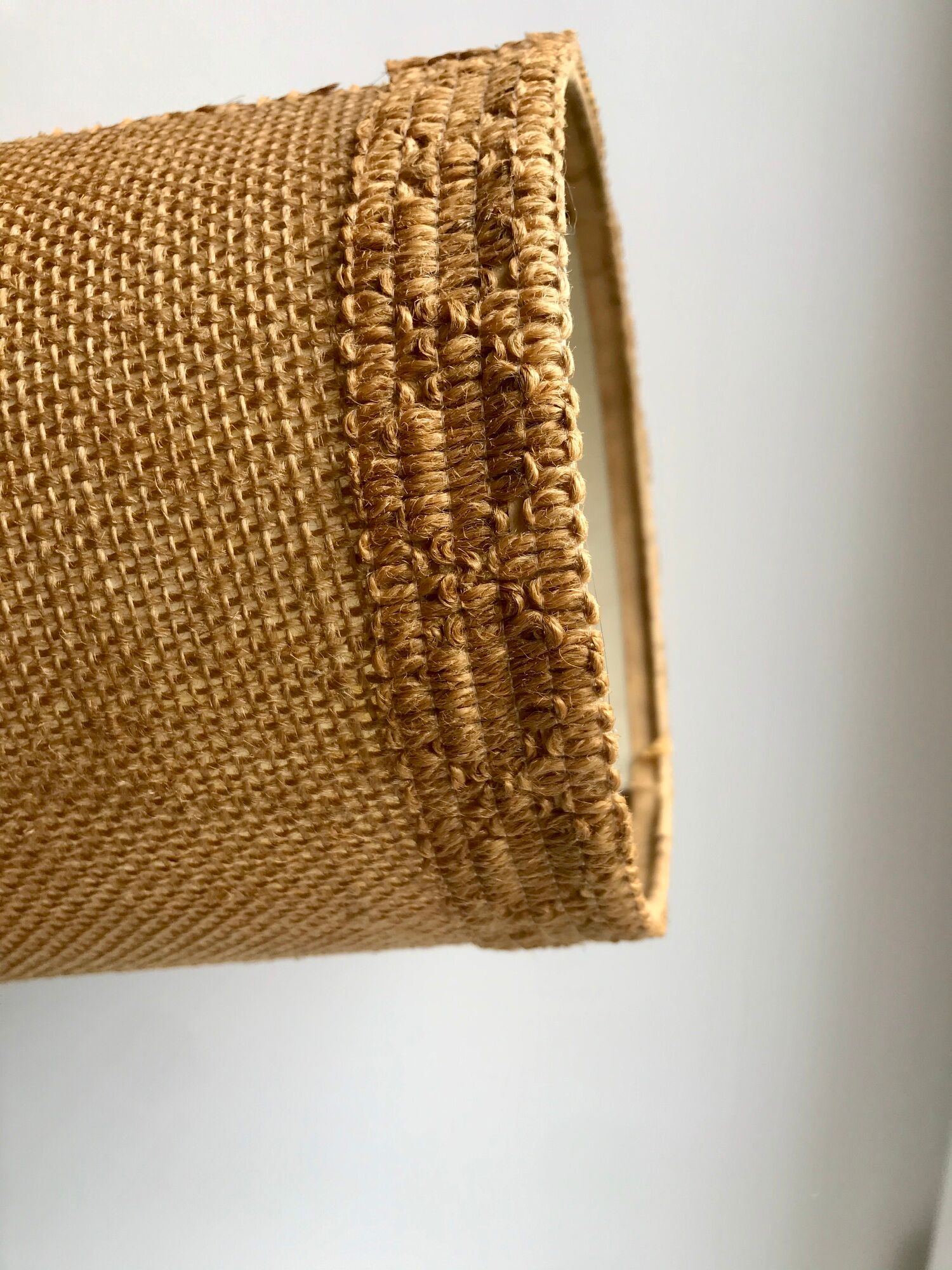 Table lamp with feet in water green opaline and woven lampshade 60s-70s