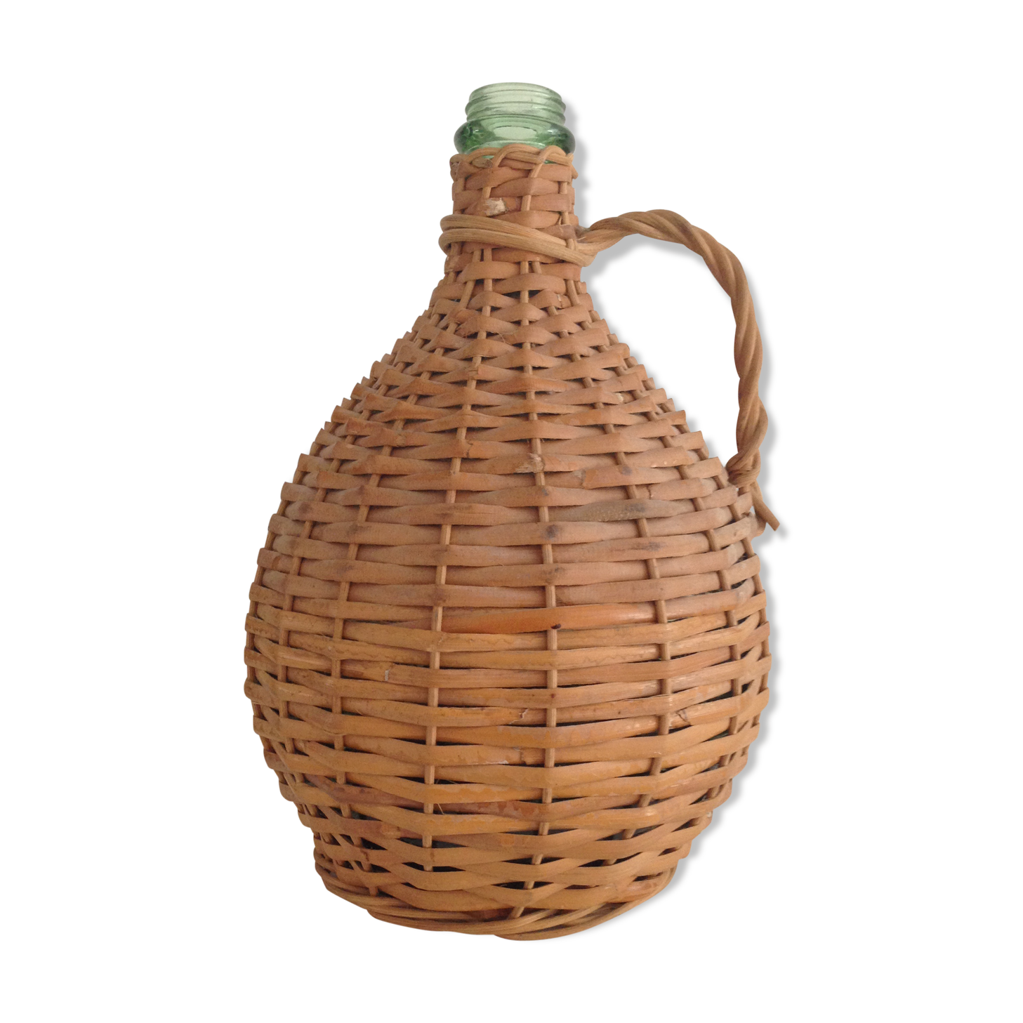 Vintage wicker bottle