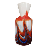Modernist opaline vase Murano Carlo Moretti 60s-70s orange blue white