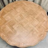 Round solid oak dining table
