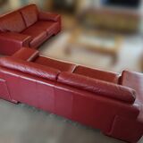 Red Leather Sofa