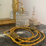 Walking lamp with vintage transparent glass globe