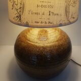 Guy Baudat vintage pyrite stoneware table lamp