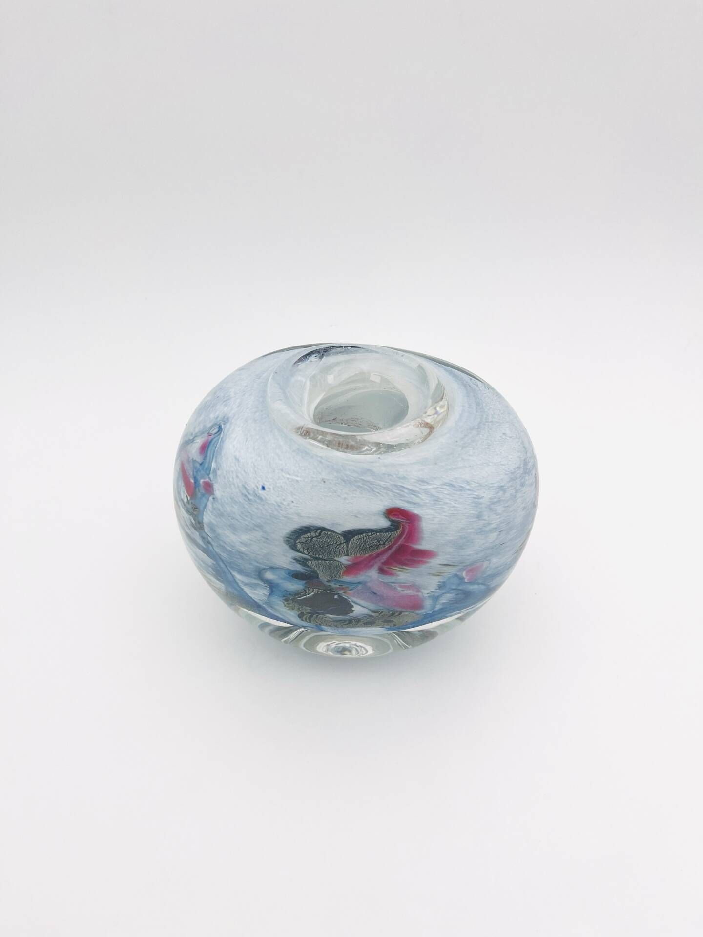 Vase Robert Pierini Studio Glass 1987 - 2.7kg - Signed - Drouot