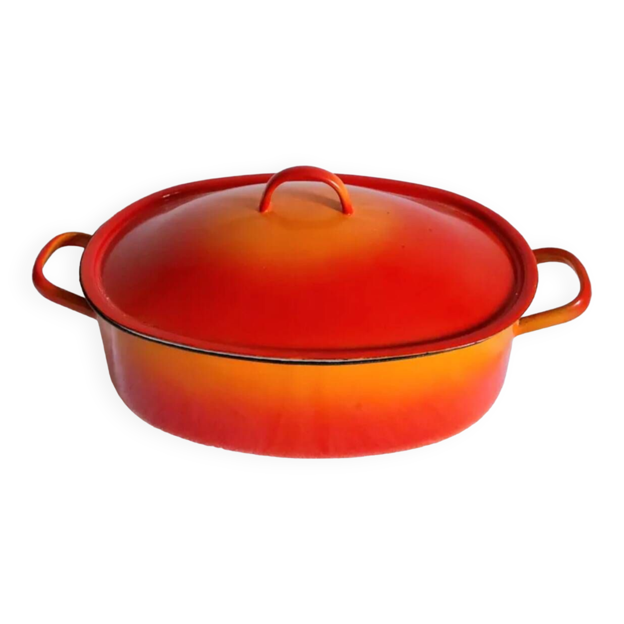Ancienne Cocotte en Fonte Emaillée Vert d'Eau sur Gens de Confiance
