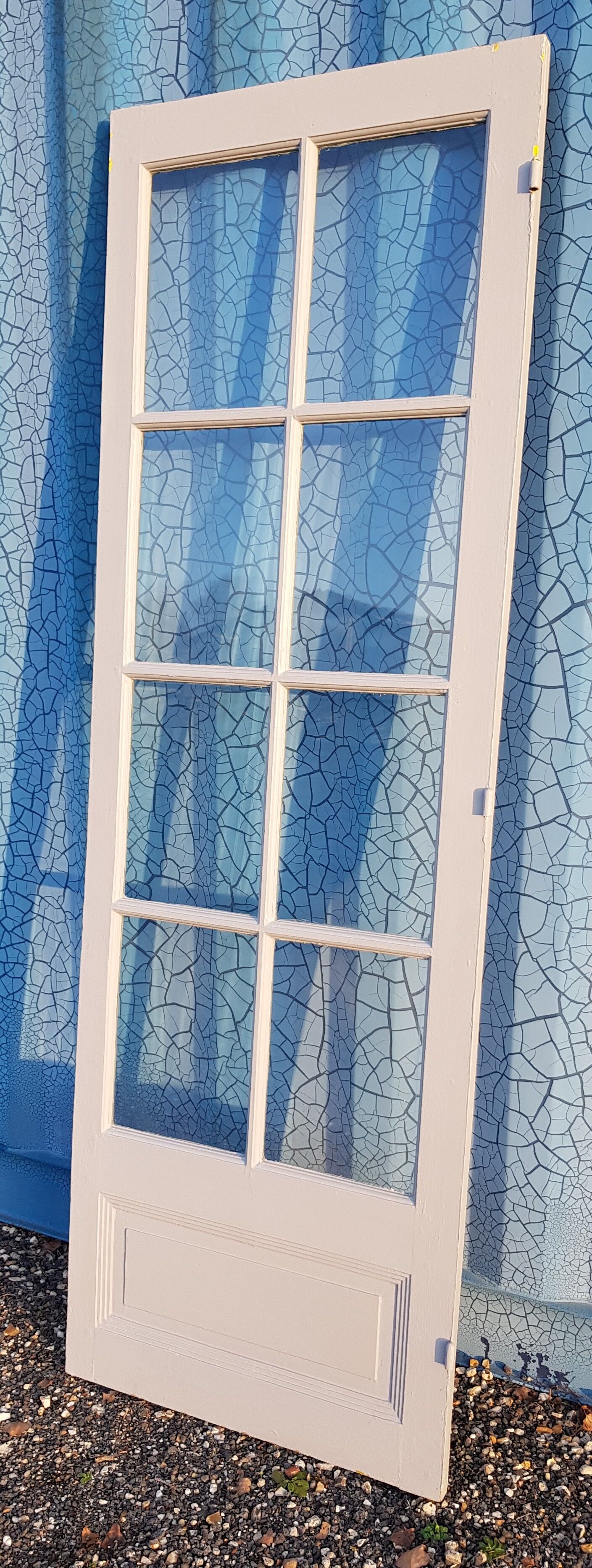 Lot of a double oak glass door