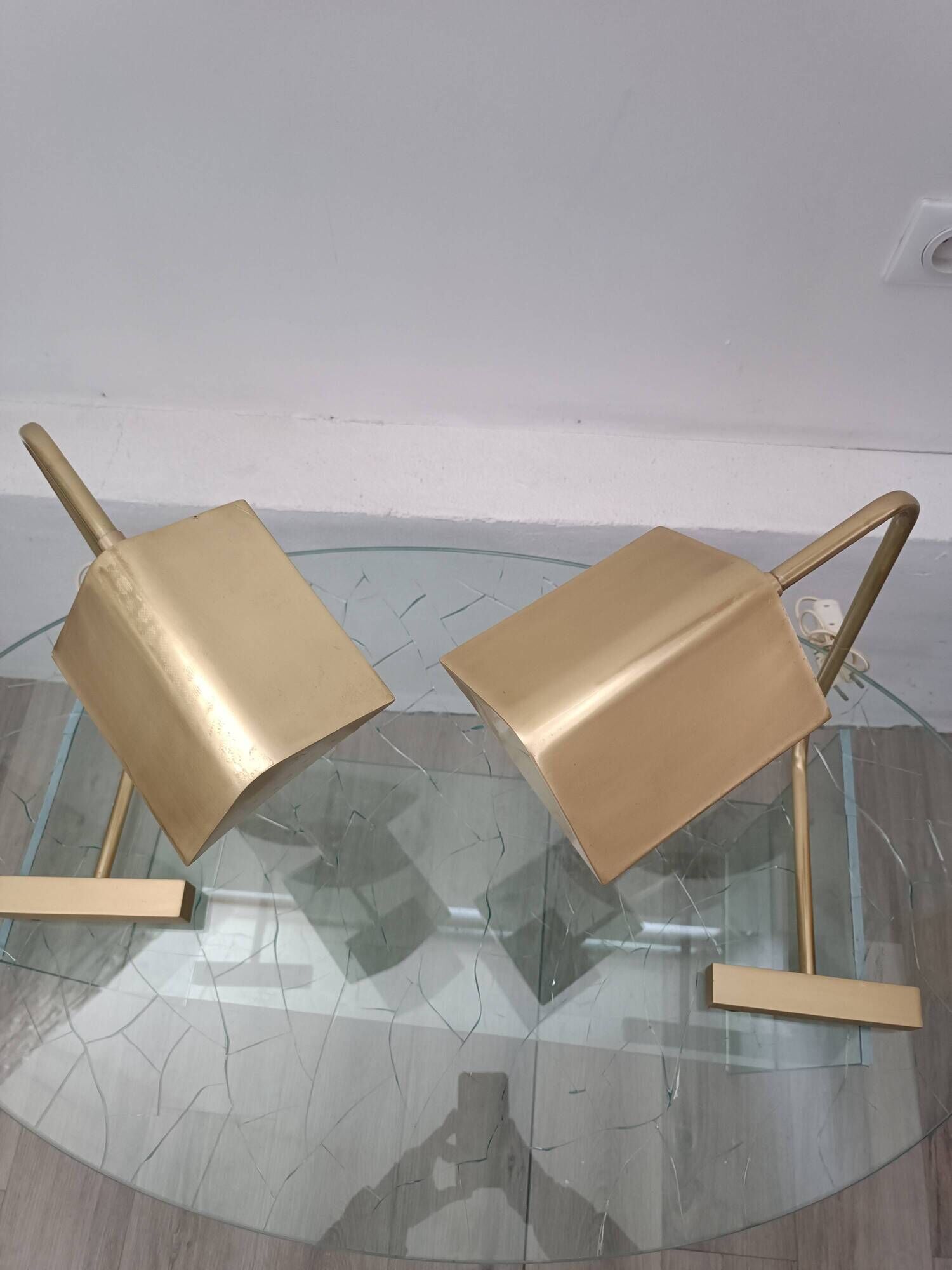 Lampes a contrepoids en laiton France 1960s