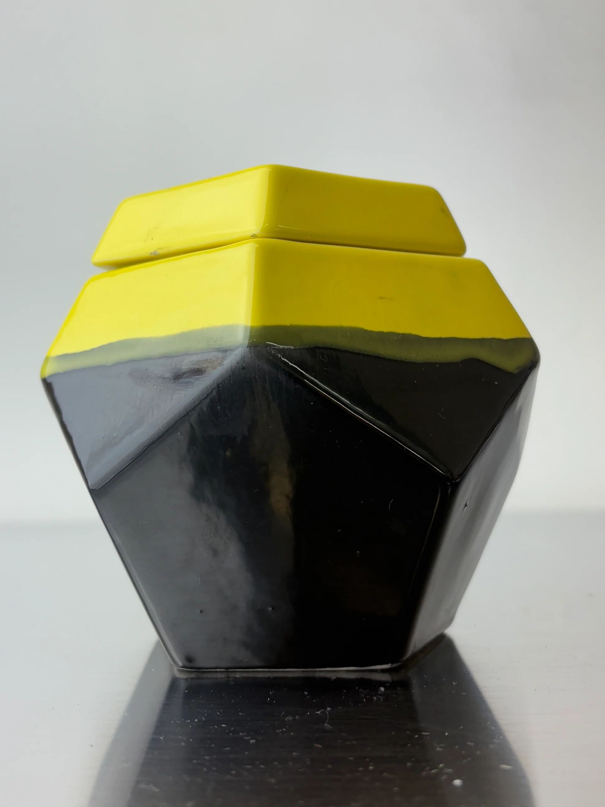 German 1970s geometric cigarette box in ceramic