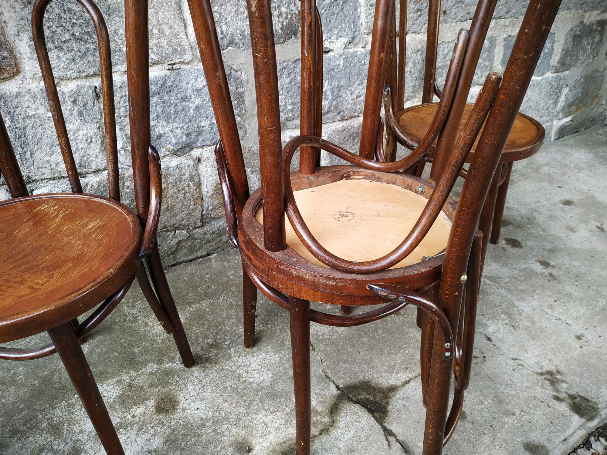 Series of four bistro chairs