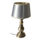 Metal lamp, 2m fabric cable, silver lampshade