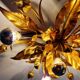 Italian ceiling light in gold-tone metal, 1970s
