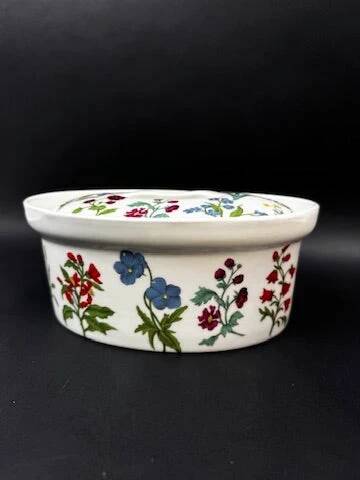 Oval terrine, Paris porcelain, Herbier model