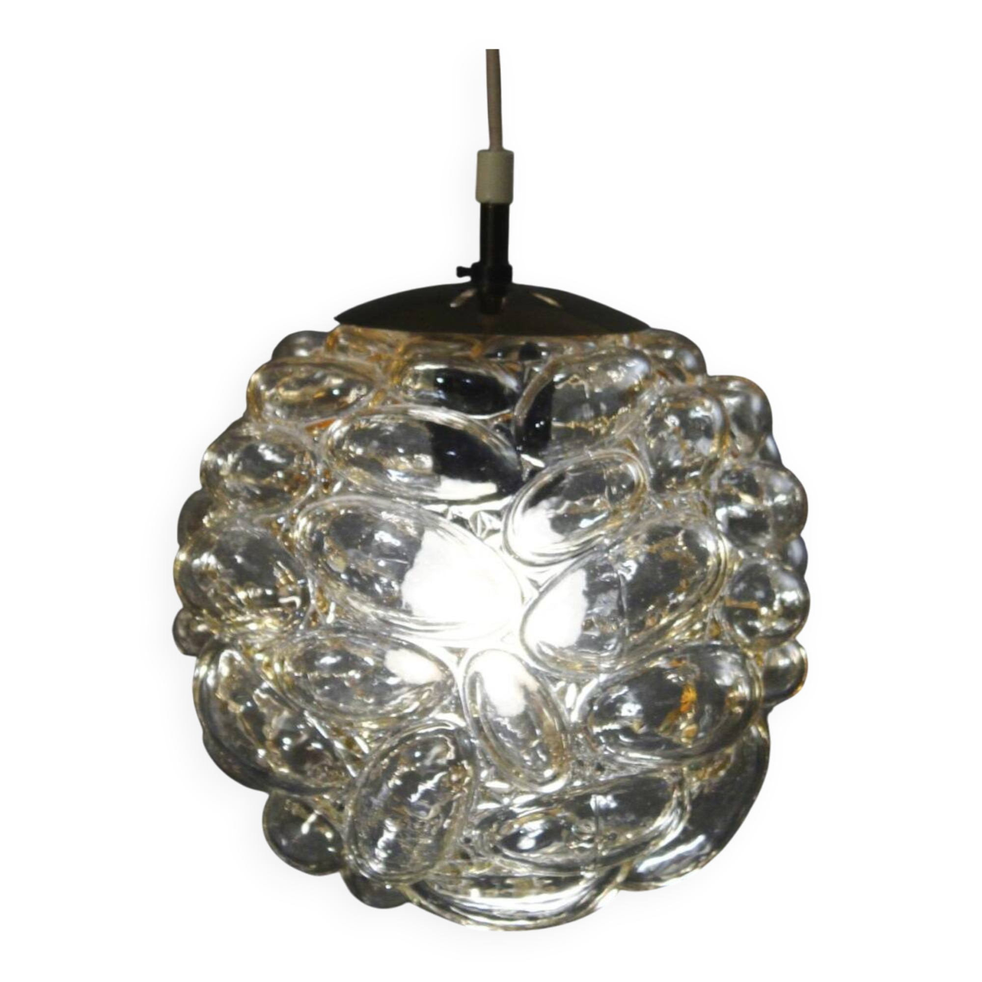 Bubble glass pendant light by Helena Tynell, Limburg design, 1960s.