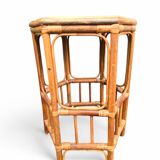 Set of 4 small rattan tables