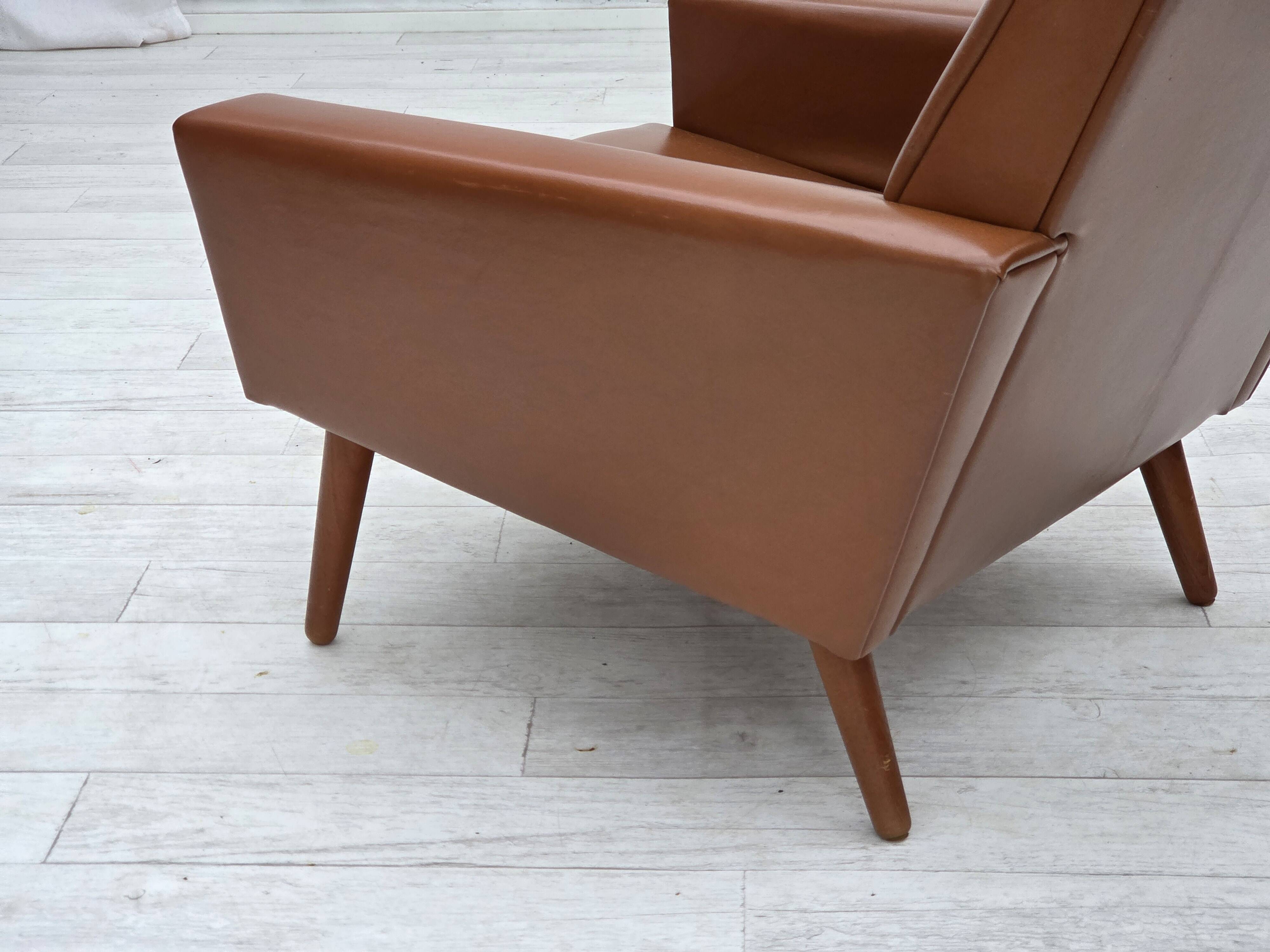 1970s, Danish highback armchair by Vejen Polstermøbelfabrik, original.