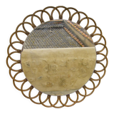 Miroir en rotin vintage   68 cm