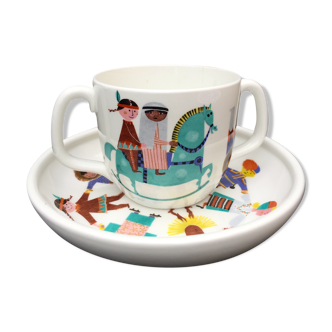 Children's dishes or birth gift Plate and bowl Utan gränser gustavsberg vintage design scan