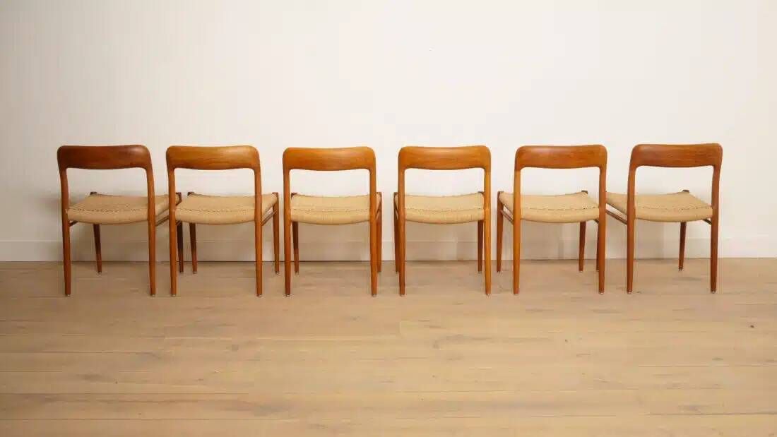 6 x vintage dining chairs | Niels Otto Møller | Model 75