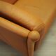 Orange leather sofa, Danish design, 1970s, production: Denmark