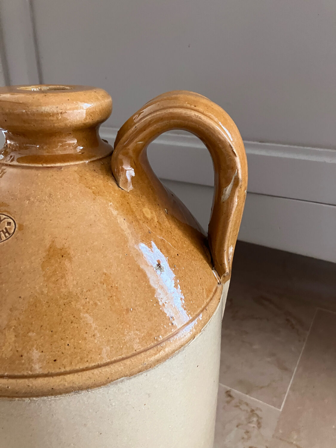 Glazed stoneware jar