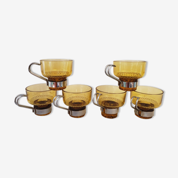 Amber glass cups