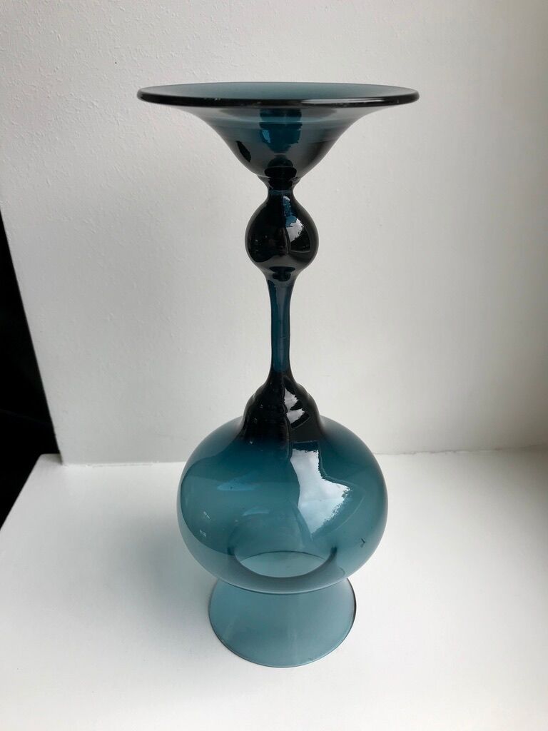 Design vase in smoked glass 70s