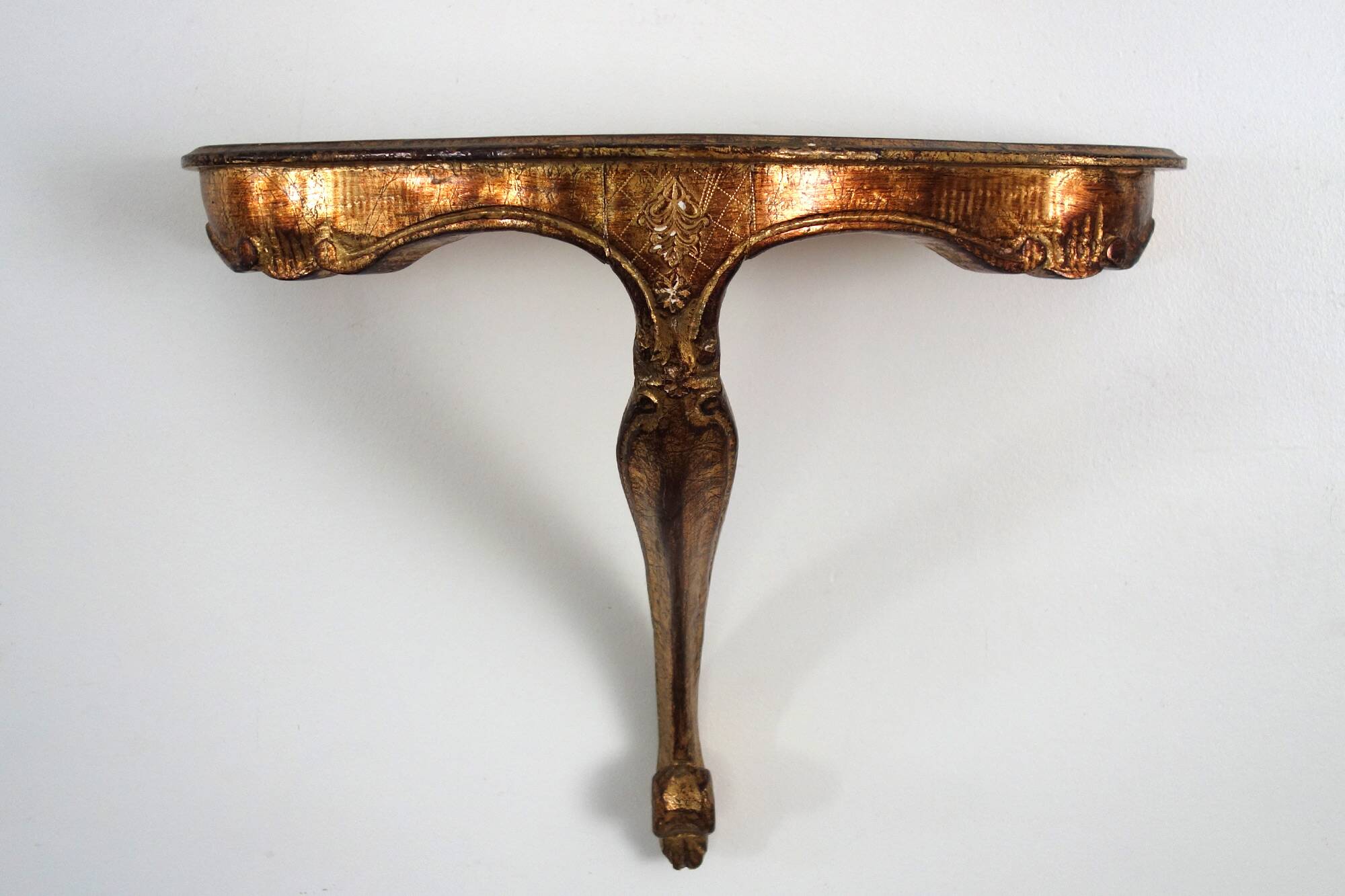 Vintage painted wooden console wall shelf