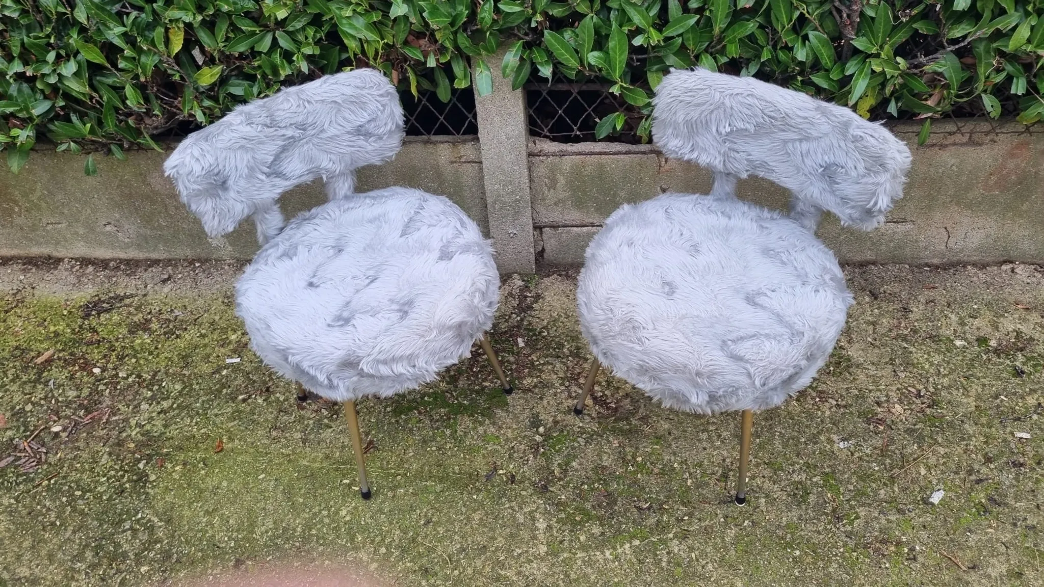 Pair of Pelfran chairs 1970 - faux fur