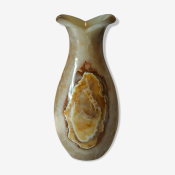 Vase en pierre onyx agathe vintage