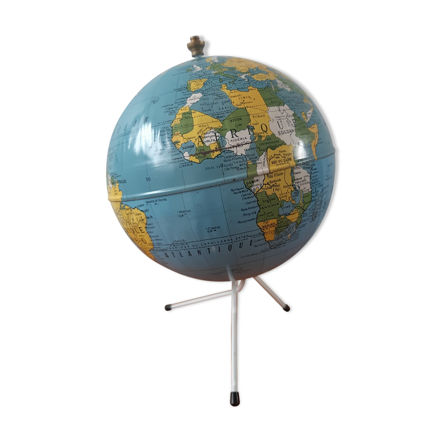 Globe world map in metal tripod maps taride