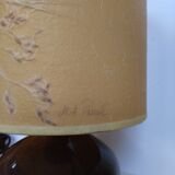 Pair of sandstone lamps 70 shade inclusion dried flowers