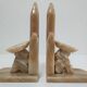 Pair of vintage Mexican cactus onyx bookends