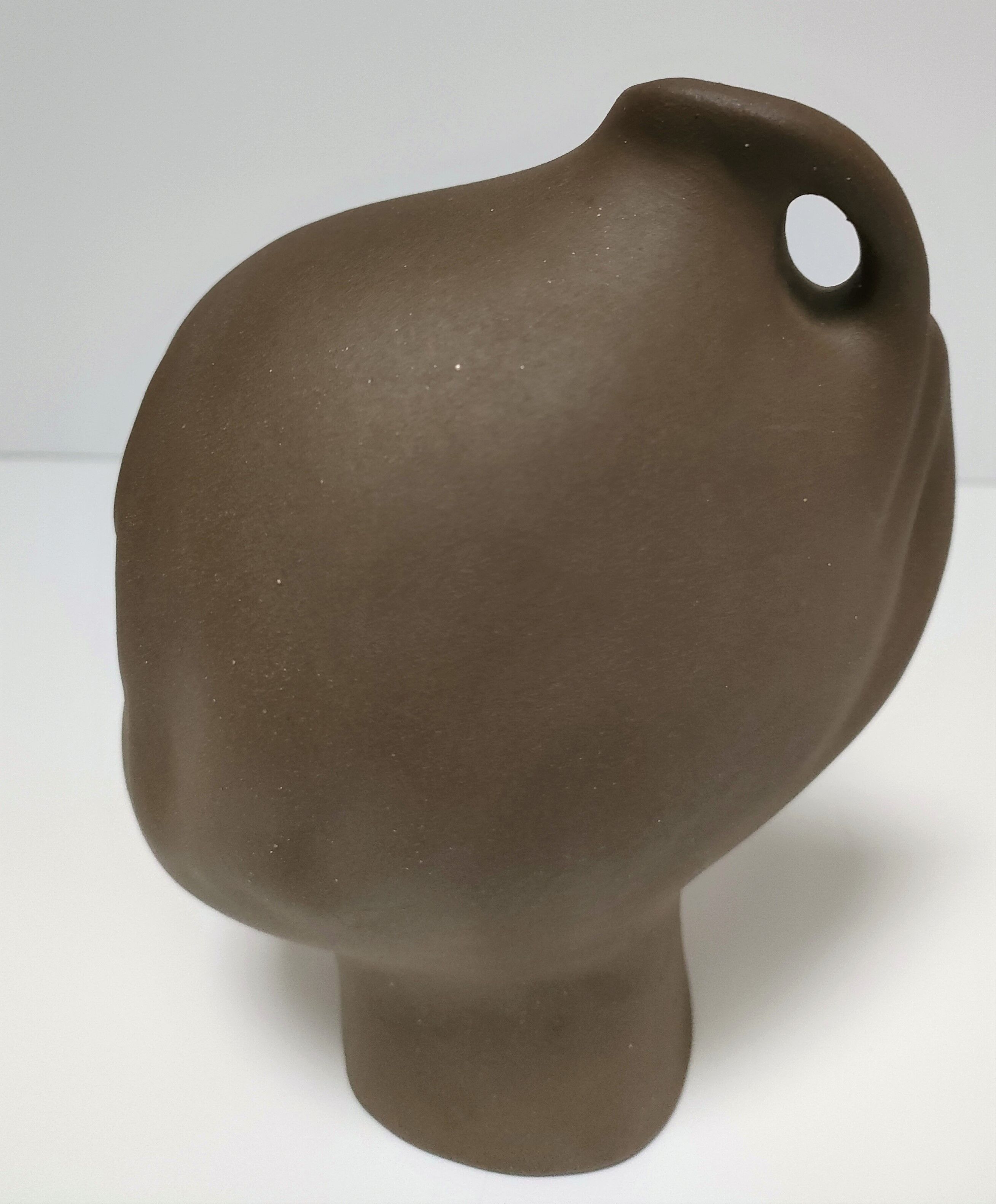 Sculptural ceramic head with blue enamelling Tekt design 60s