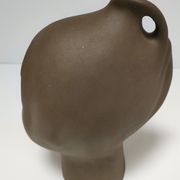Tête céramique sculpturale à émaillage bleu Tekt design années 60