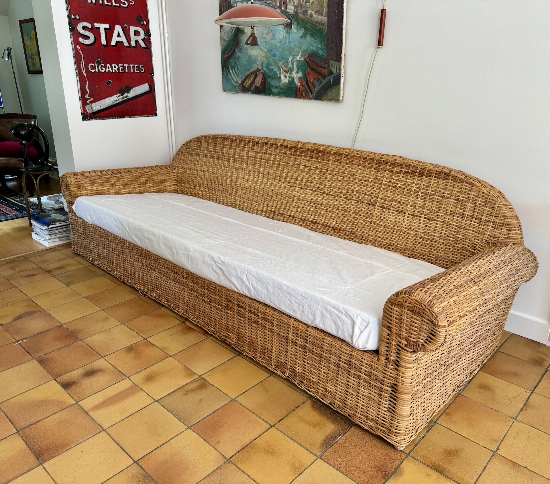 3 seater rattan sofa from Conran shop vintage