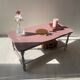 Table basse vintage rustique rose et doré