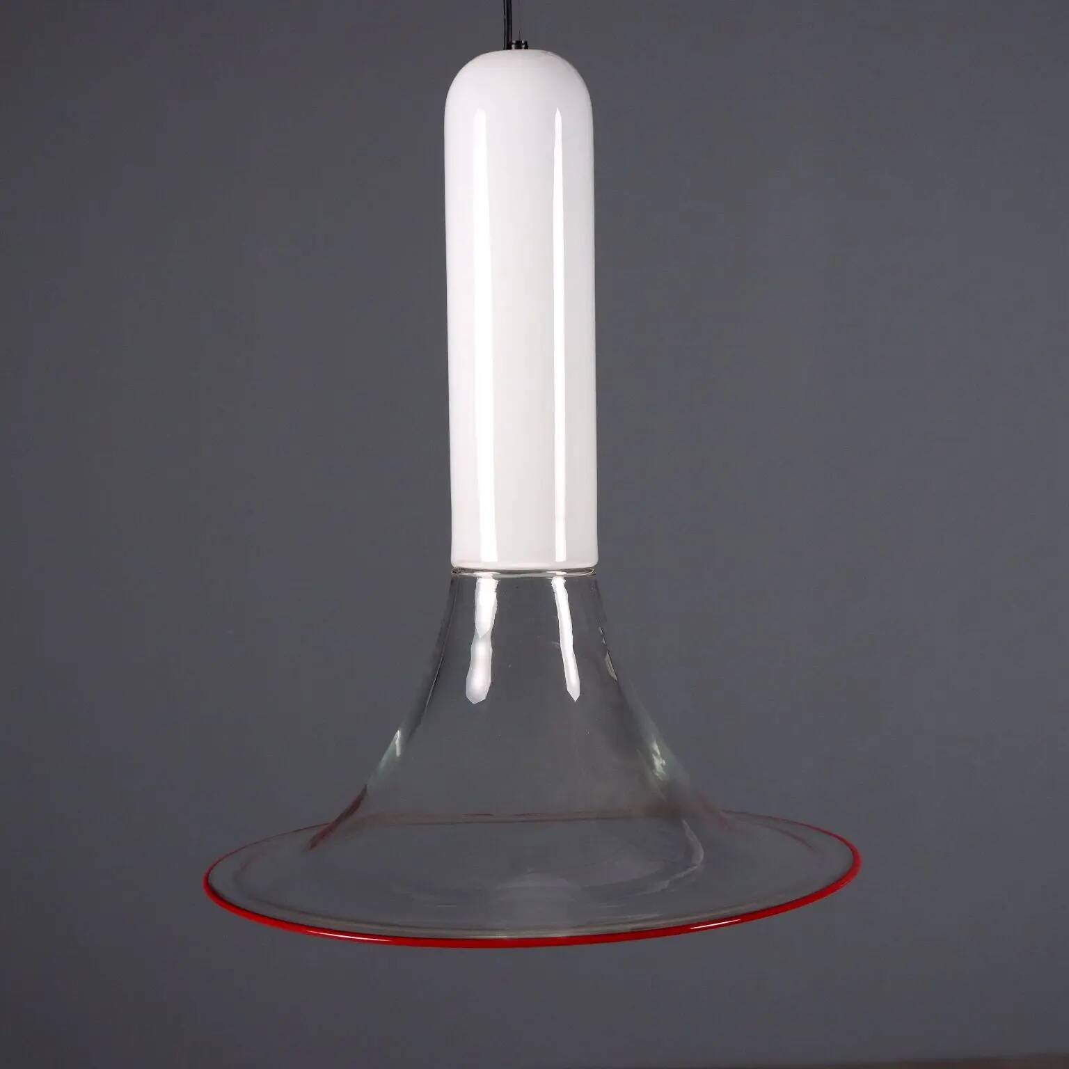 Suspension Leucos Samanta, design vintage Roberto Pamio, verre de Murano, années 1970