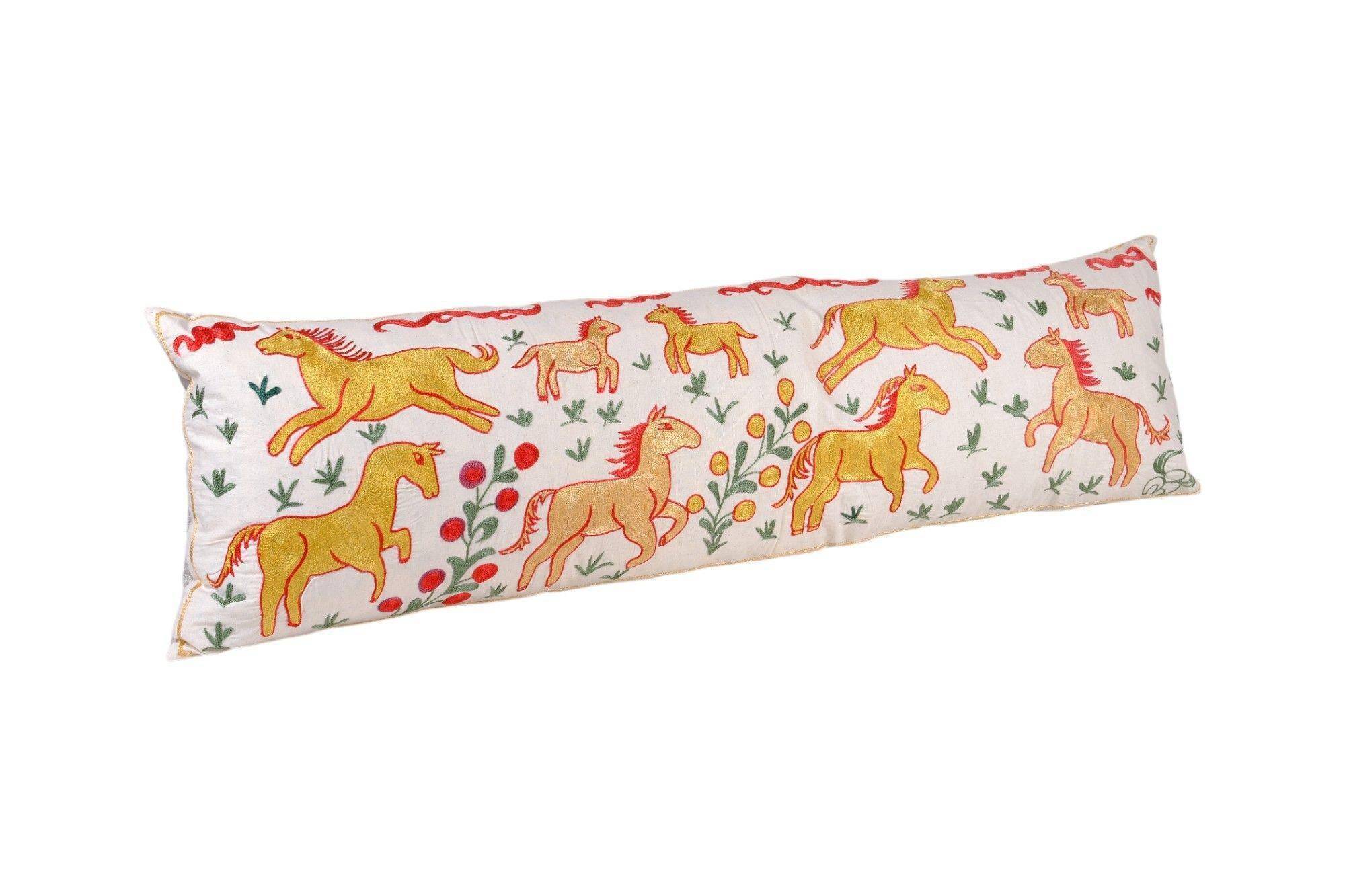 Vintage embroidered cushion cover 46x152 cm