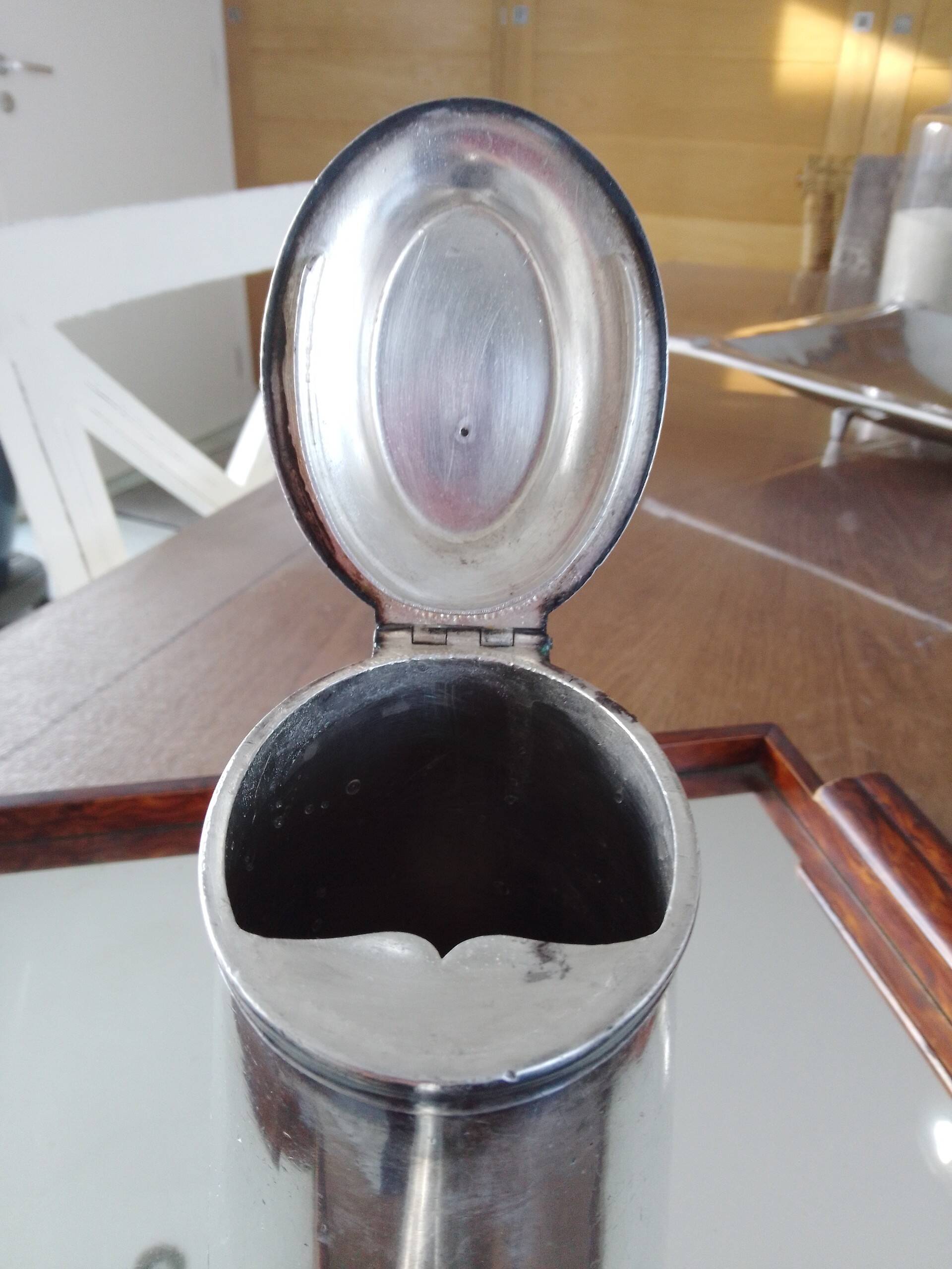 Cafetière Christofle ancienne métal argenté avec monogramme