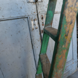 Wooden workshop folding stepladder