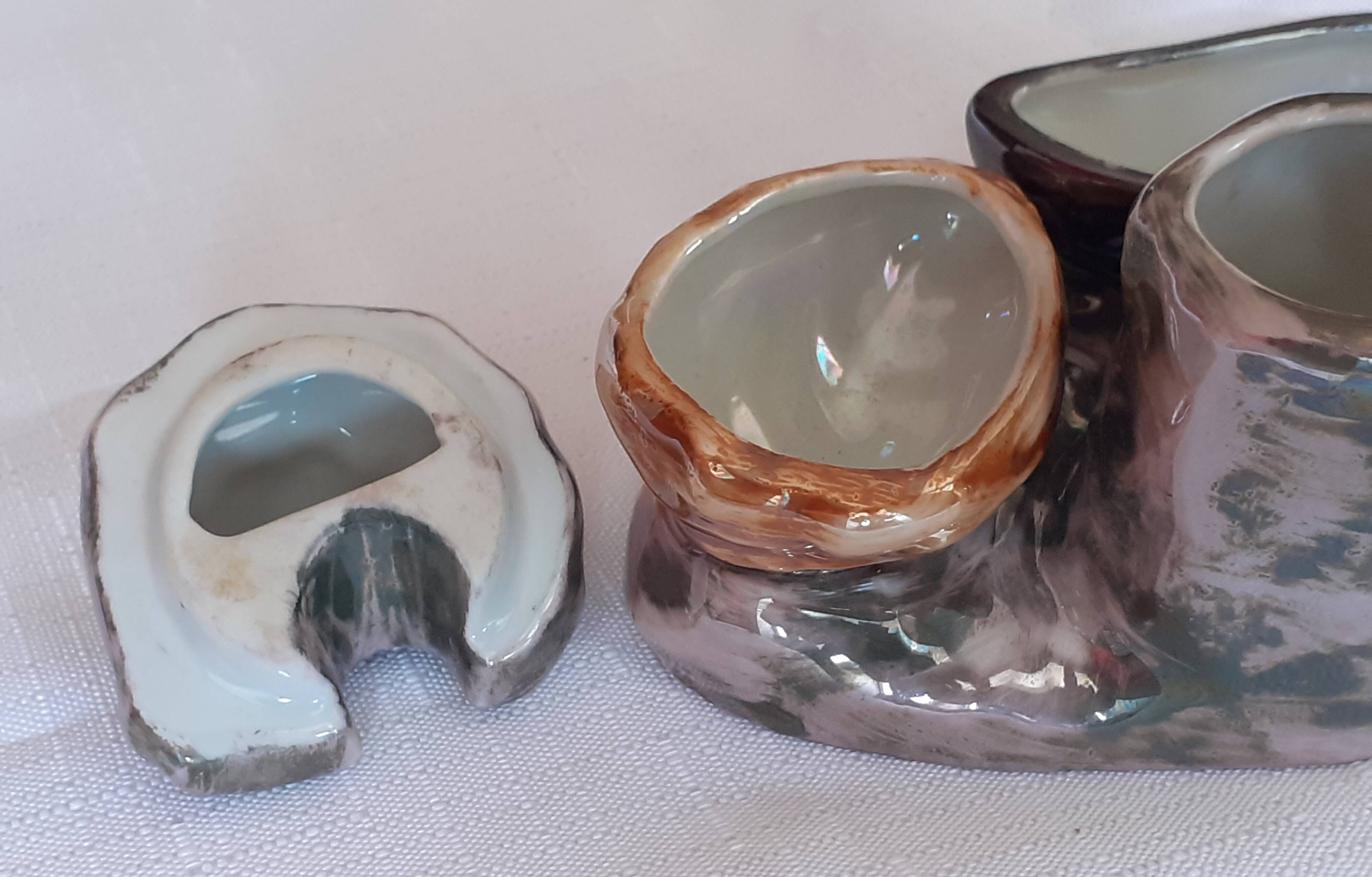 Porcelain salt cellar / Sea theme