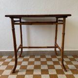 Desserte bambou osier ancienne